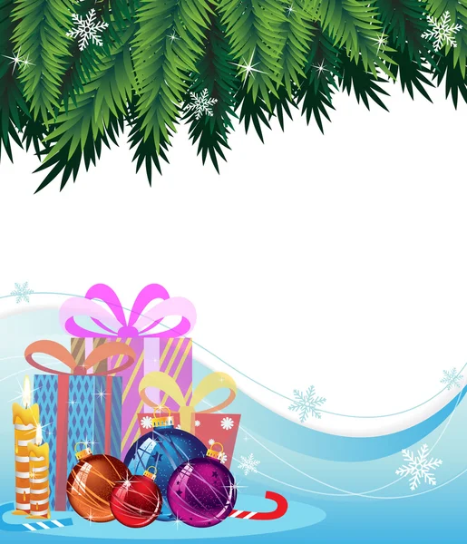 Kerstcadeaus en decoraties — Stockvector