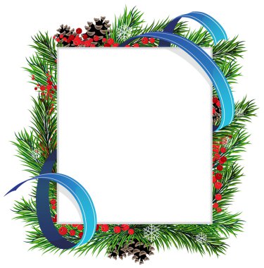 kurdele ile Noel ağacı dalları