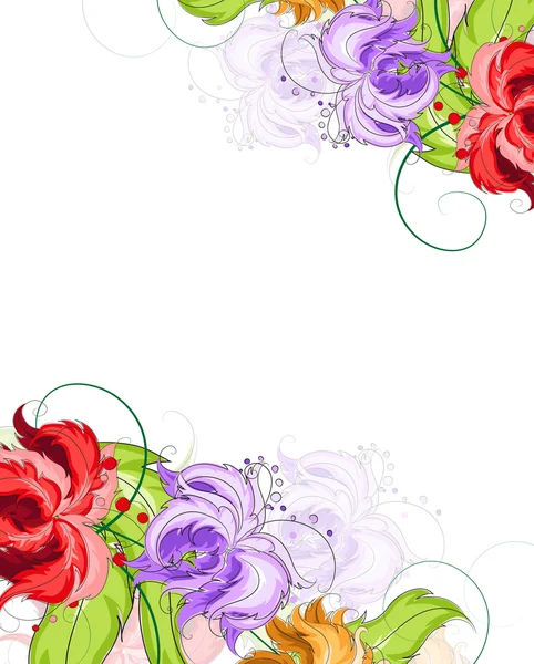 Fleurs dessinées à la main fond — Image vectorielle