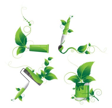 Boyama araçları ve bitkiler