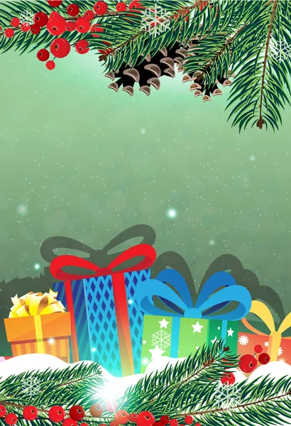 圣诞礼物和圣诞树 — 图库矢量图片