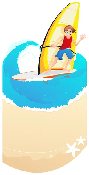 Genç windsurfer — Stok Vektör