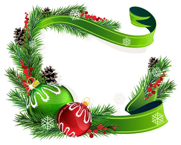 赤と緑のクリスマスボール — ストックベクタ