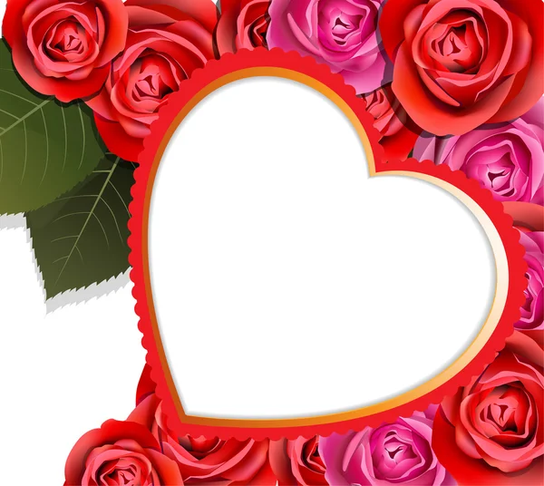 Herz und Rosen valentine Hintergrund — Stockvektor