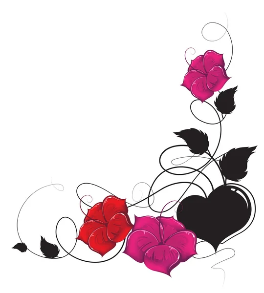 Серця та квіти — стоковий вектор