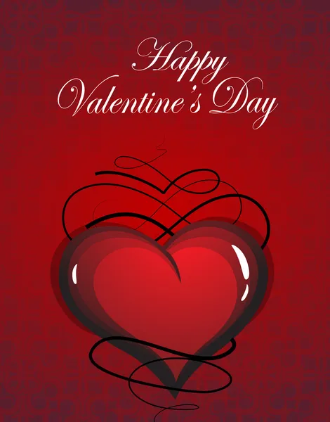 Coeur de Saint-Valentin avec motif vintage — Image vectorielle