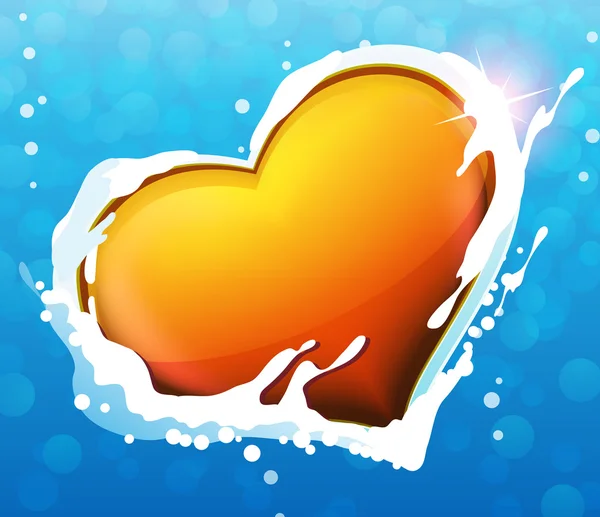 Cuore in acqua — Vettoriale Stock