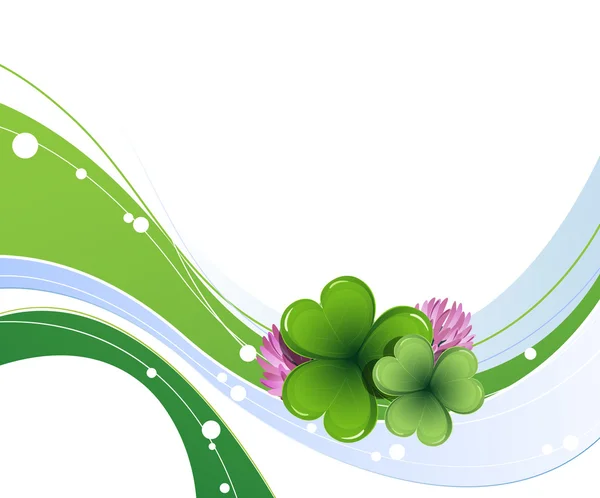 Clover leaves and flowers — Stock Vector