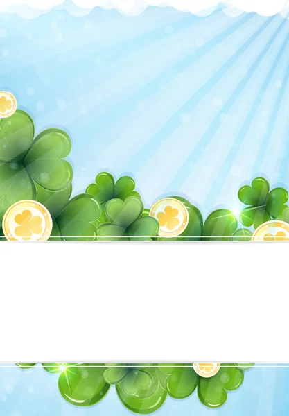 Shamrock trèfle et pièces d'or — Image vectorielle