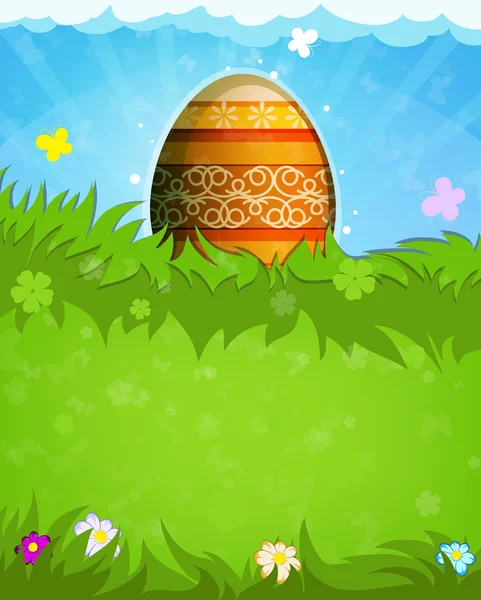 Huevo de Pascua con patrón naranja — Vector de stock