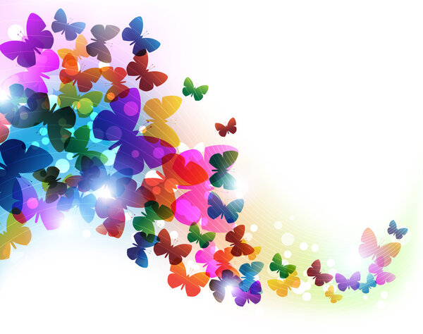 Colorful flying butterflies