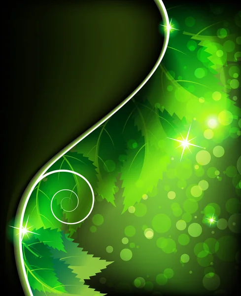 闪闪发光的绿叶 — 图库矢量图片