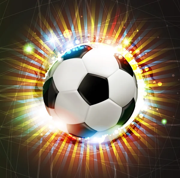 Ballon de football avec feux d'artifice — Image vectorielle