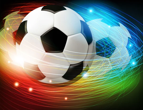Pallone da calcio con luci e scintille — Vettoriale Stock