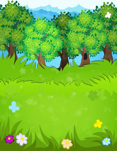 Bosque de verano — Vector de stock