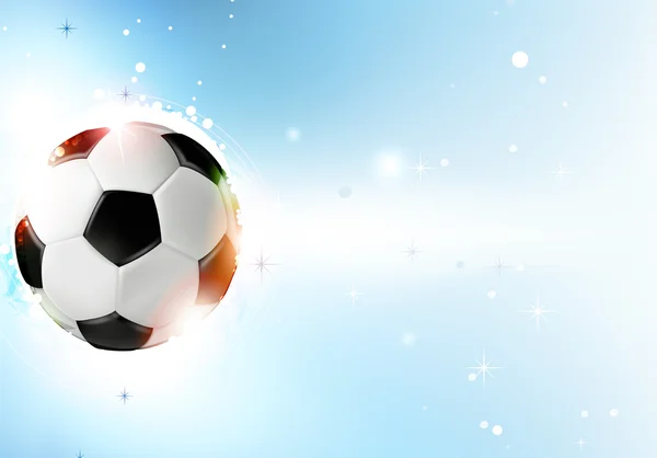 Soccer ball on  blue background — Stock Vector