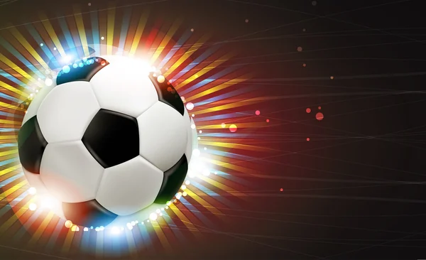 Ballon de football et feux d'artifice — Image vectorielle