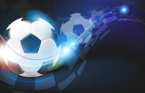 Balles de football sur fond bleu — Image vectorielle