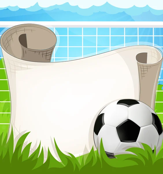 Ballon de football avec rouleau de papier — Image vectorielle