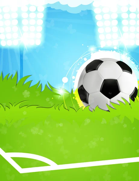 Ball on the soccer field — Stock Vector