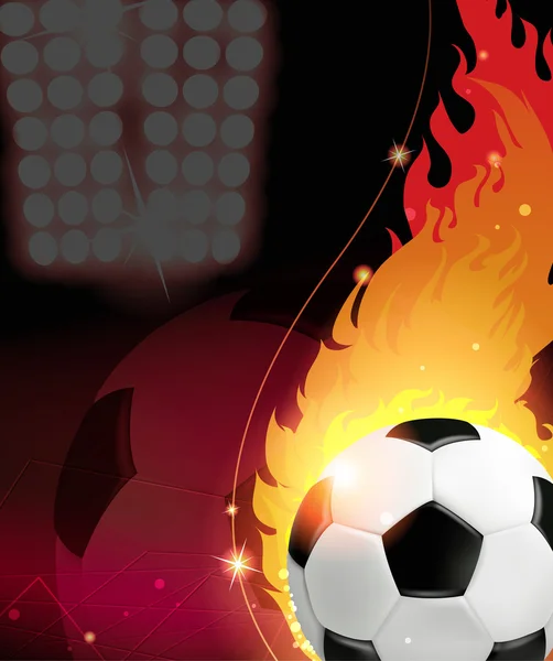 Bola de fútbol fuego — Archivo Imágenes Vectoriales