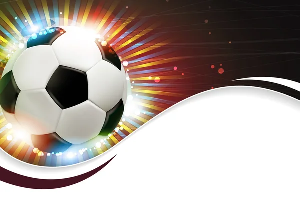 Ballon de football et feux d'artifice — Image vectorielle