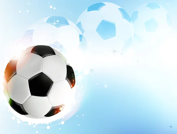 Ballon de football sur fond bleu — Image vectorielle