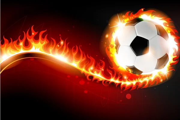 Soccer ball with abstract fire — Stock Vector