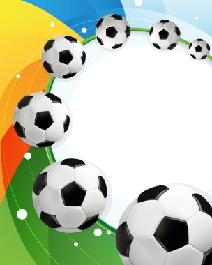 Rainbow arkaplan ve futbol topları