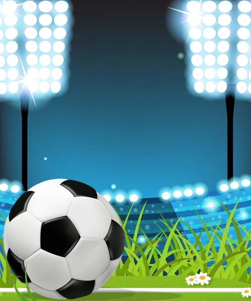 Balle sur le terrain de football — Image vectorielle