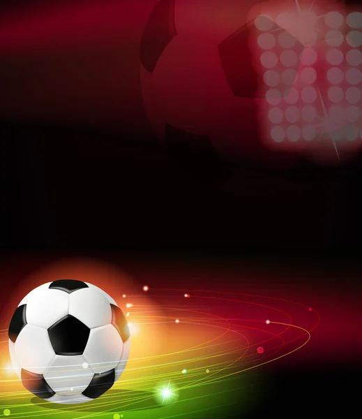Pallone da calcio su sfondo astratto — Vettoriale Stock