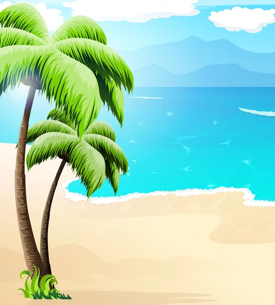 Playa tropical — Archivo Imágenes Vectoriales