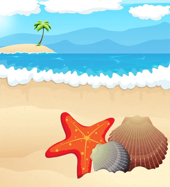 Playa tropical — Vector de stock