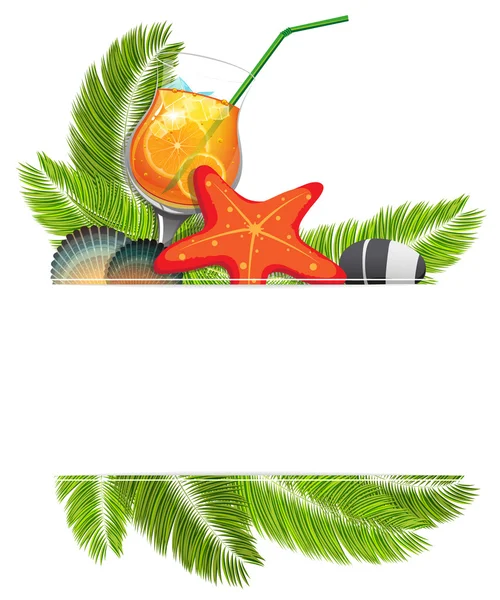 Tropical cocktail — Stock Vector