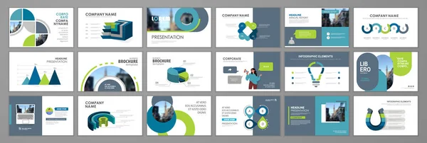 Prezentacja Biznesowa Zestaw Elementów Infograficznych Szablonu Podstawowe Tło Prezentacji Projekt — Wektor stockowy