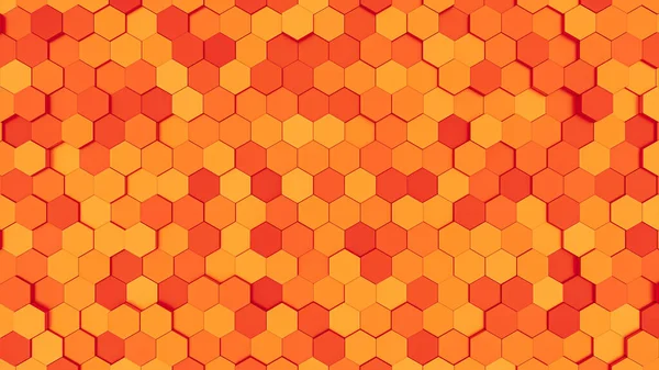 Fondo Hexagonal Naranja Fondo Pantalla Abstracto Geométrico Ilustración —  Fotos de Stock