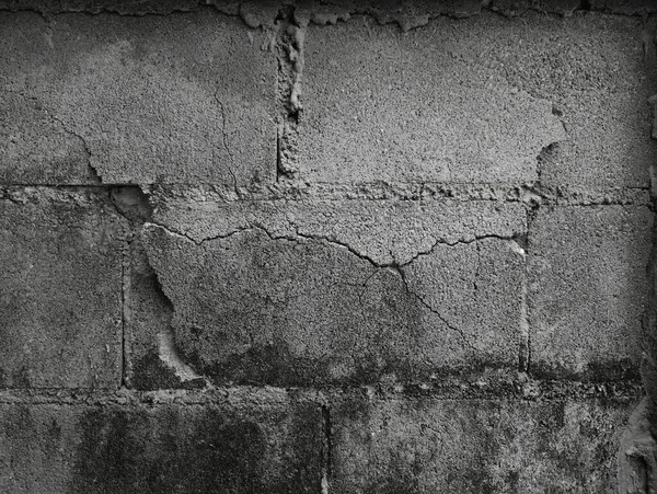 Close White Cement Crack Block Wall Peeled Paint Caused Water — Stock fotografie