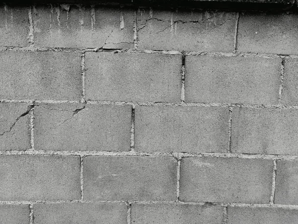 Close White Cement Crack Block Wall Peeled Paint Caused Water — Stok fotoğraf