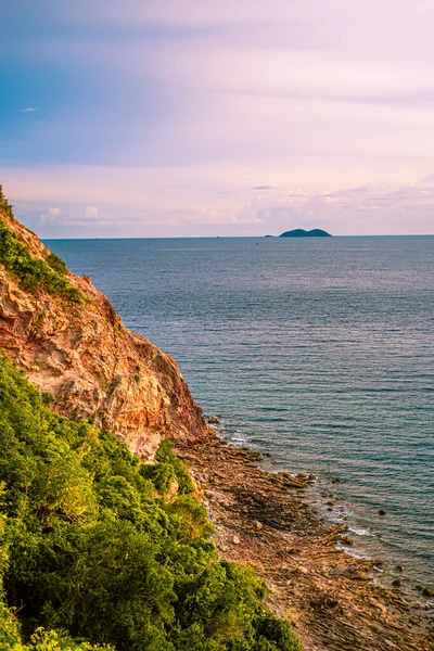 Sunset Giant Cliff Larn Island Koh Larn Beautiful Sea Chonburi — Foto de Stock