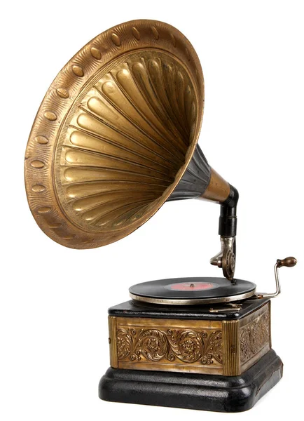 Vintage Gramophone Record Player Phonograp — Stock Photo, Image