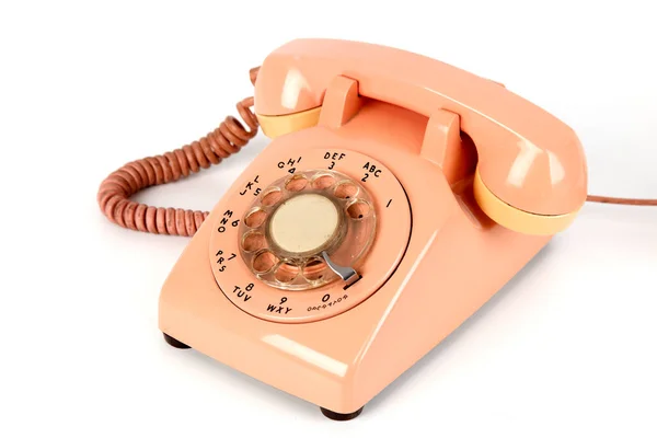 Téléphone Vintage Objets Photographiés Sur Fond Blanc — Photo