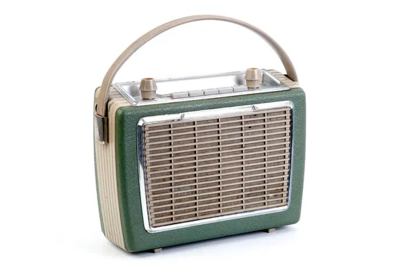 Altes Radio Objekte Auf Weißem Hintergrund Fotografiert — Stockfoto