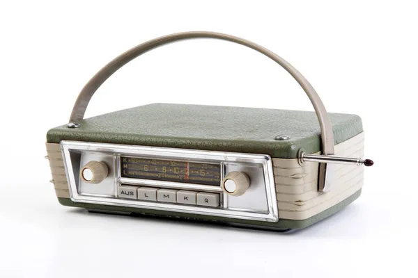 Vieille Radio Vintage Objets Photographiés Sur Fond Blanc — Photo