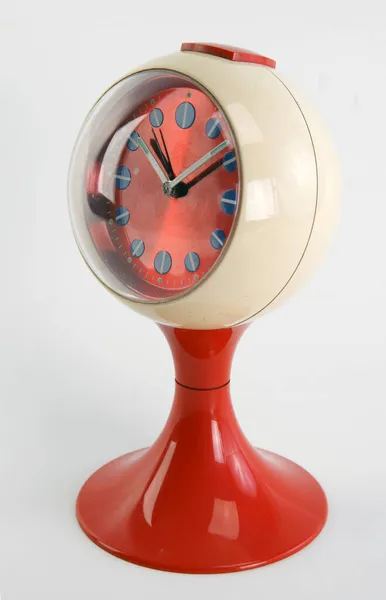 Horloge Antique Vintage Objets Photographiés Sur Fond Blanc — Photo