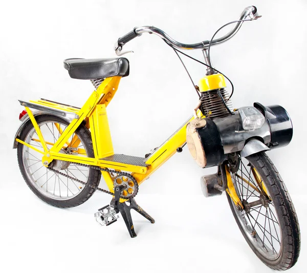 Античний Моторизований Педальний Велосипед — стокове фото