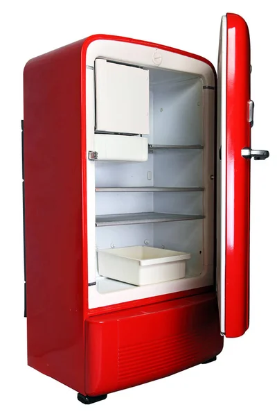 古い赤冷蔵庫のヴィンテージ — ストック写真