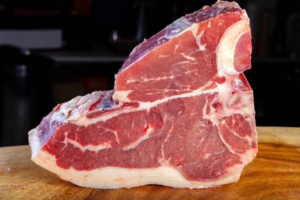 Kostní Steak Syrový Grilování Potravin — Stock fotografie