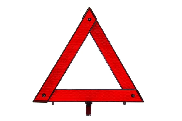 白い背景に赤い緊急三角形 — ストック写真