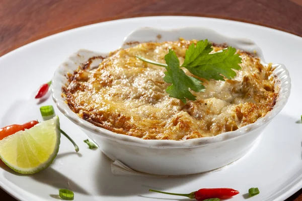 Casquinha Siri Rák Gratin Előétel — Stock Fotó