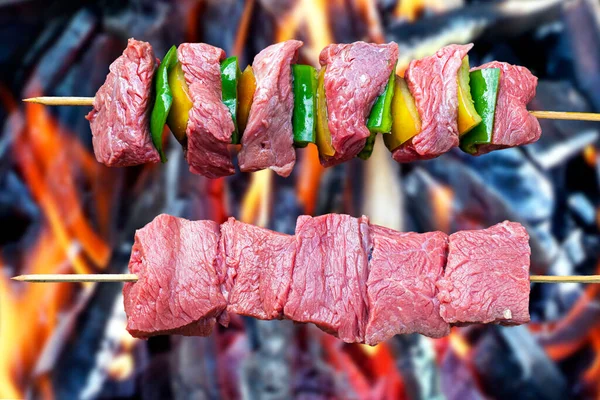 Läcker Kött Spett Grill Nötkött — Stockfoto